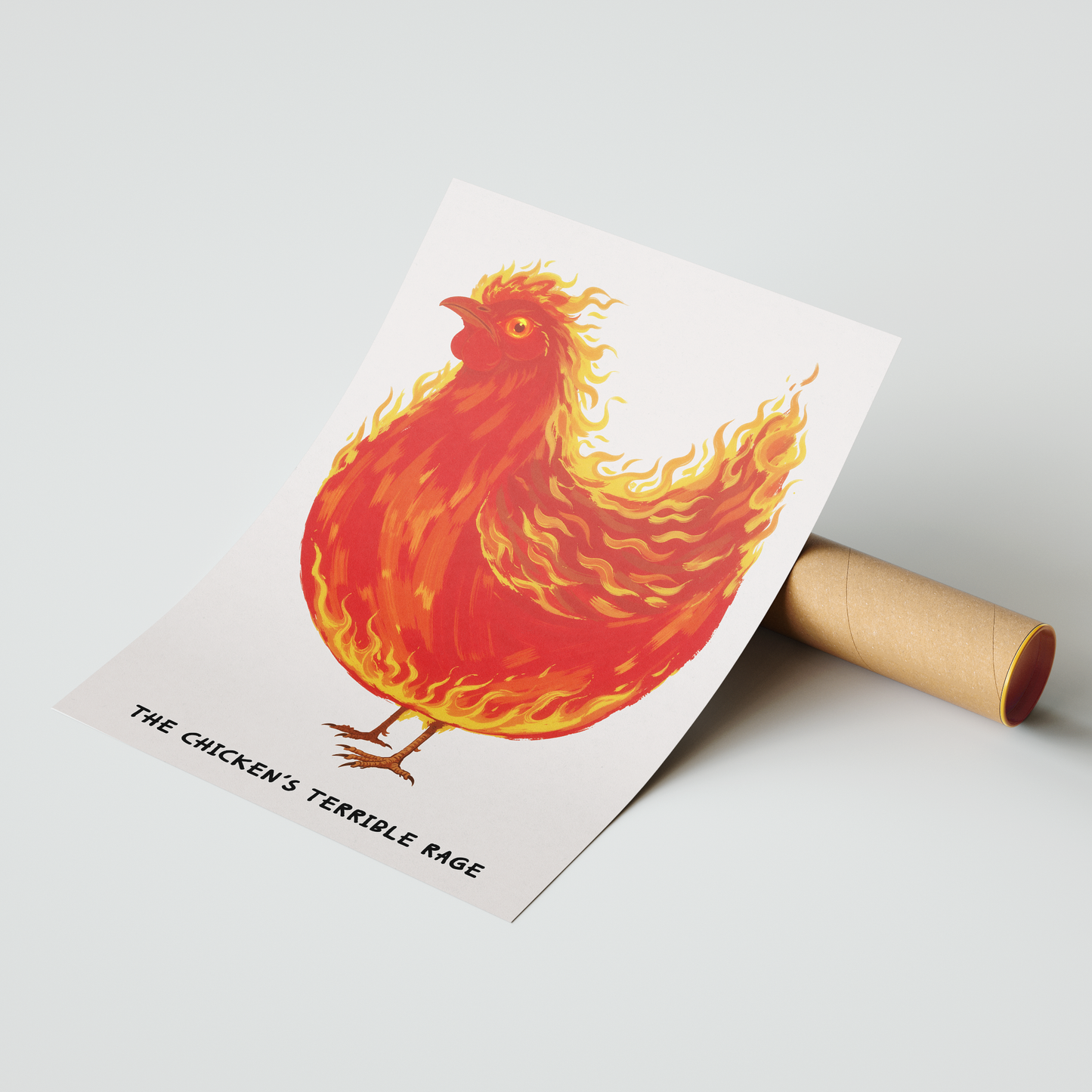 The Chicken’s Terrible Rage – Fiery Hen Pop Art Poster