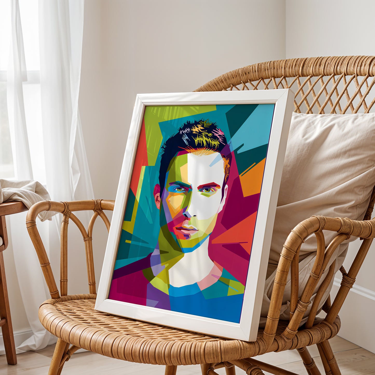Adam Levine Pop Art Portrait – Bold Maroon 5-Inspired Wall Décor