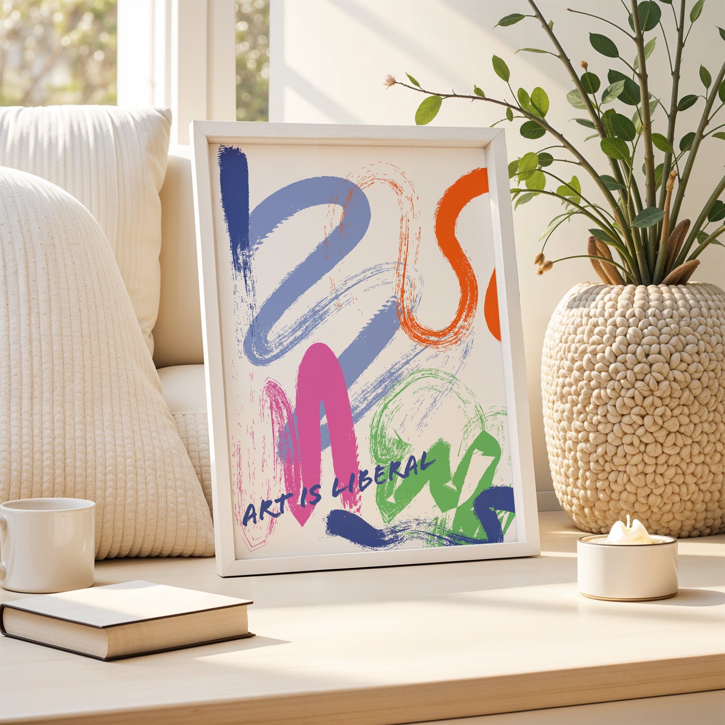 Art Is Liberal – Abstract Brushstroke Wall Poster