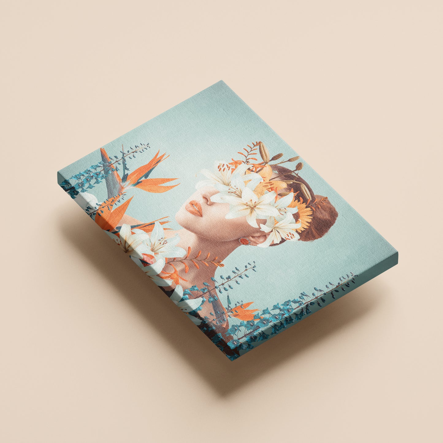 "She Blooms in Silence" – Surreal Floral Portrait Art