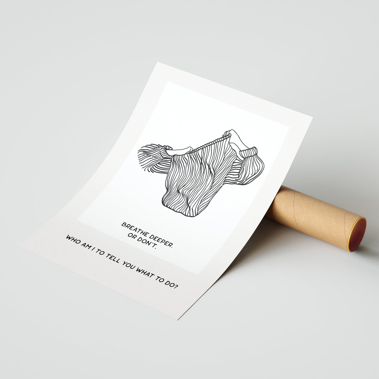 Breathe Deeper – Witty Line Art Poster