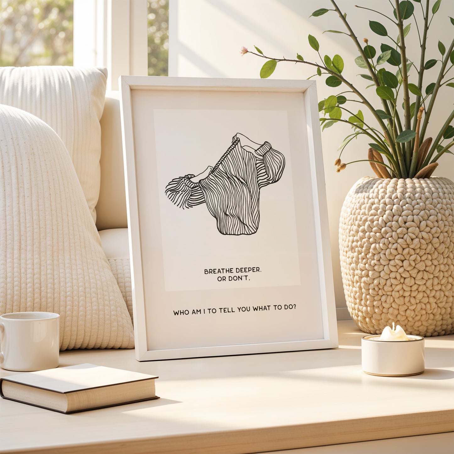 Breathe Deeper – Witty Line Art Poster