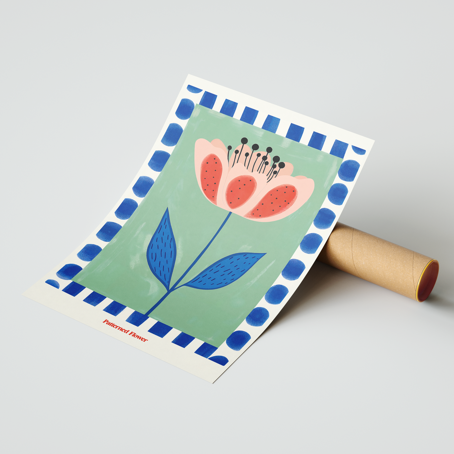 Patterned Bloom: Joyful Minimal Flower