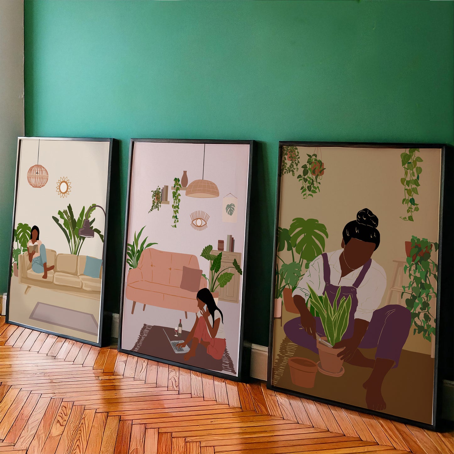 A Day in Her Life – Modern Woman Poster Set (Set of 3)