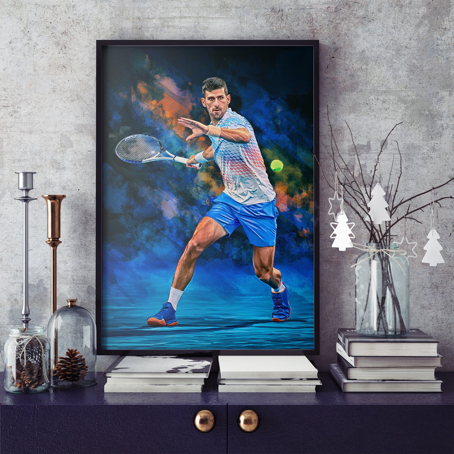 Novak Djokovic – The Grand Slam Maestro | Artistic Tennis Poster