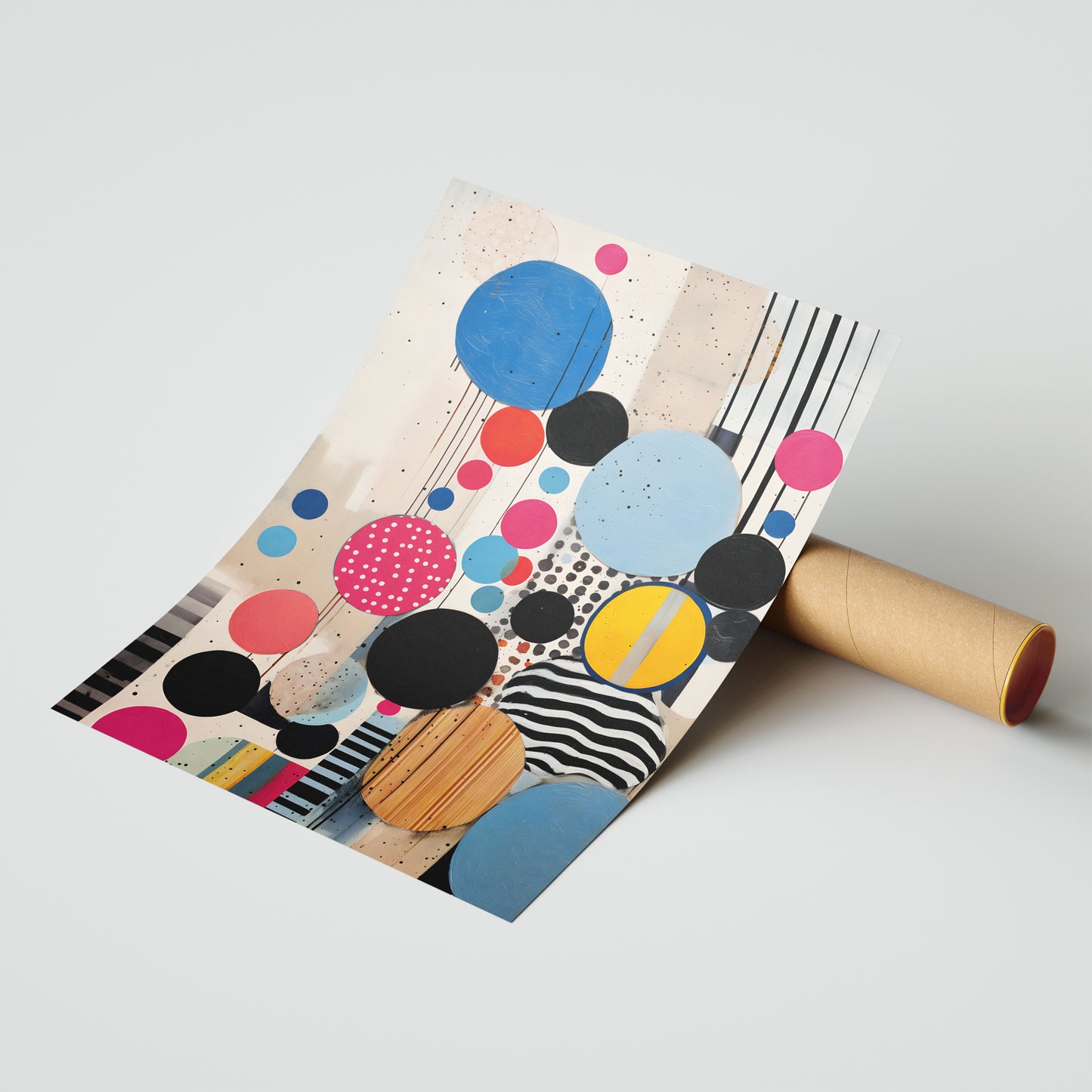 Playful Geometry – Colorful Circles Abstract Print