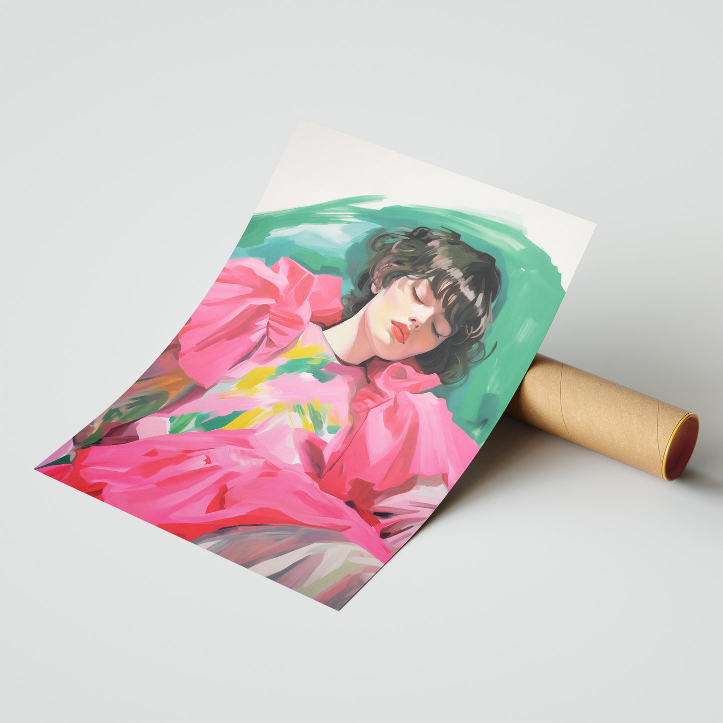 Painterly Pink – Dreamy Lounge Portrait Poster