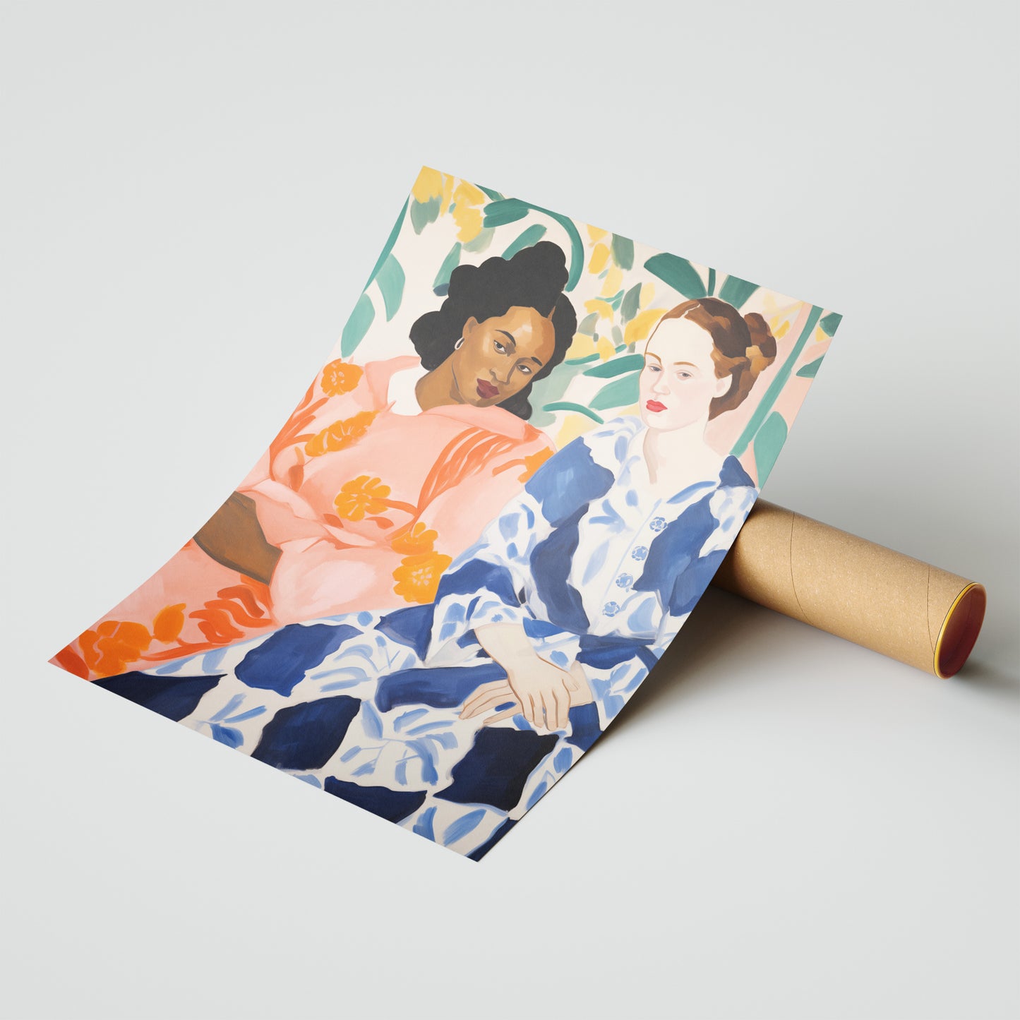 Sisterhood in Bloom – Modern Figurative Art Print
