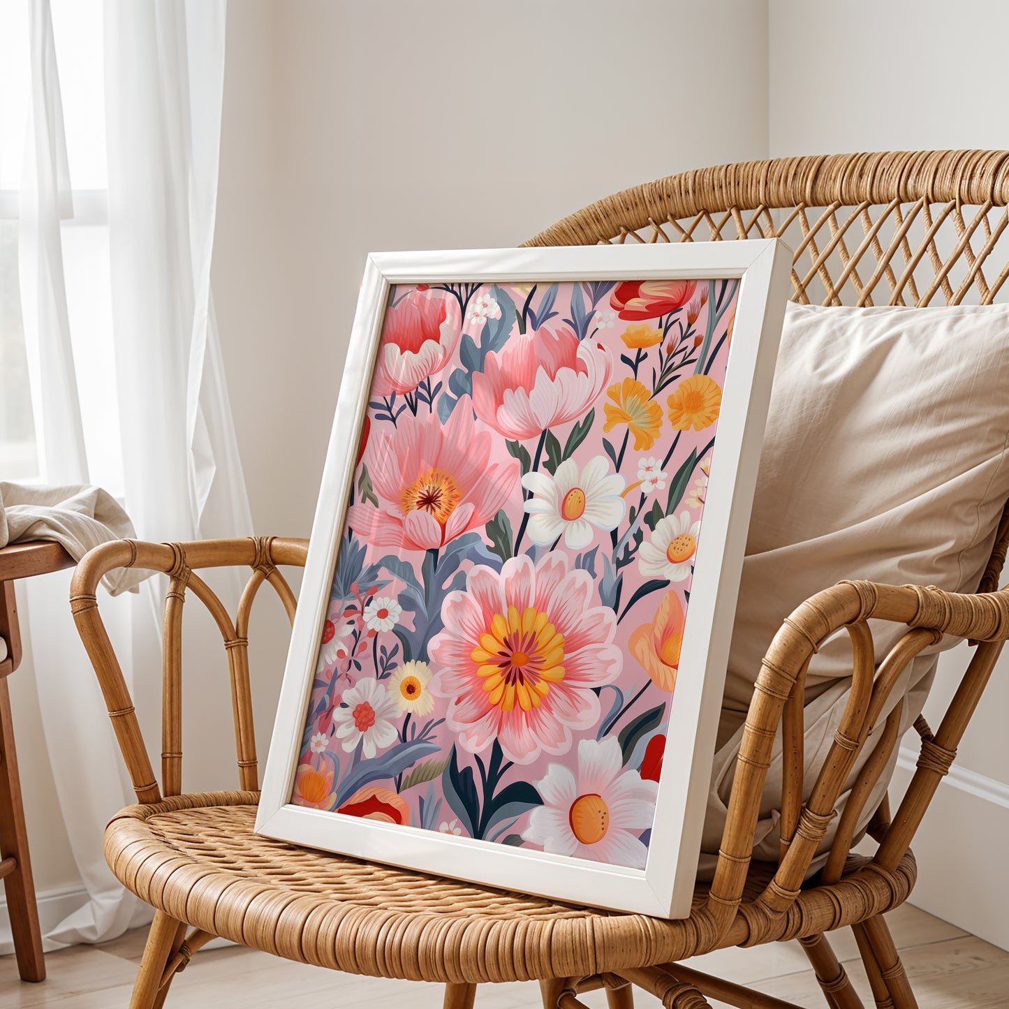 Blushing Blooms – Modern Floral Wall Art