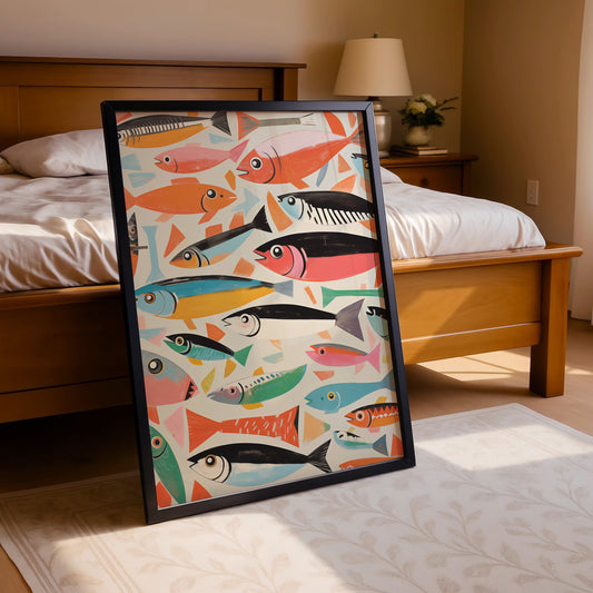 Funky Fish – Playful Retro Fish Pattern Poster