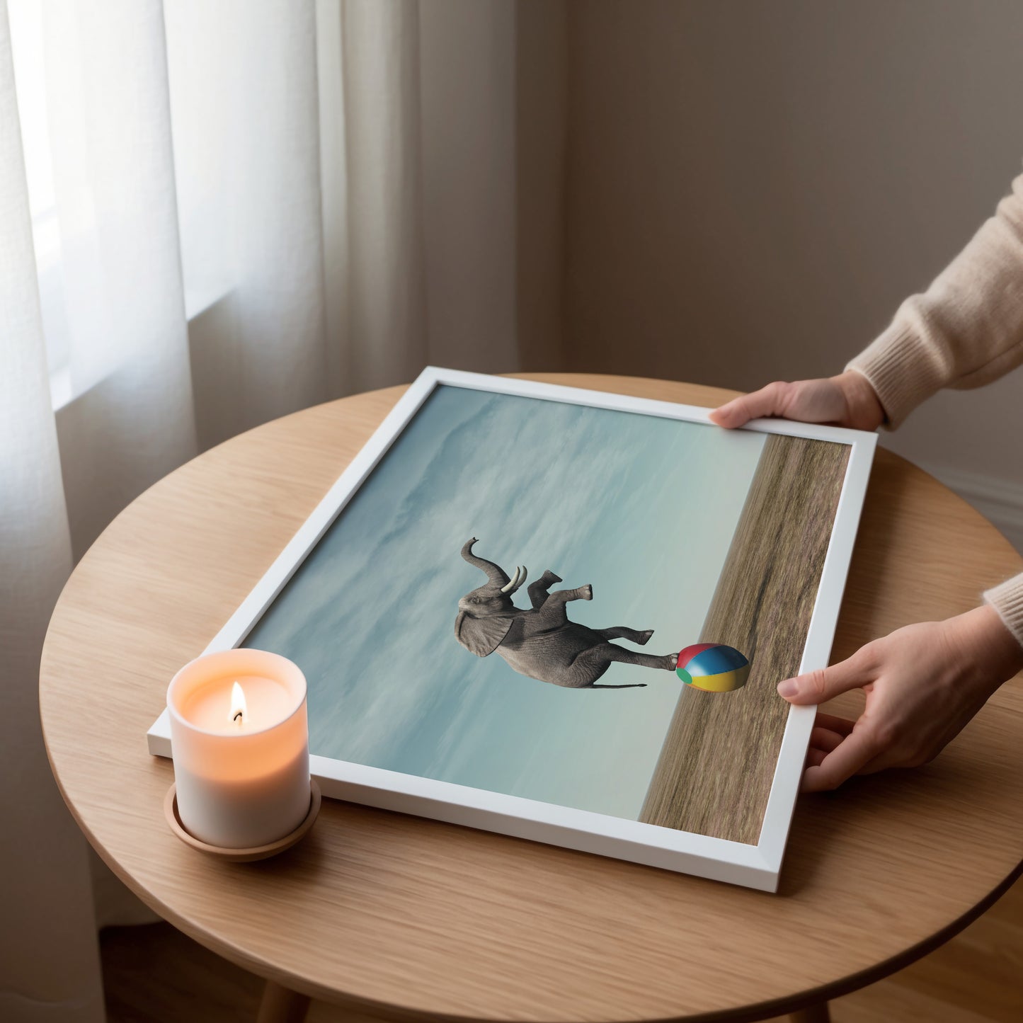 Defying Gravity – Surreal Elephant Art Poster