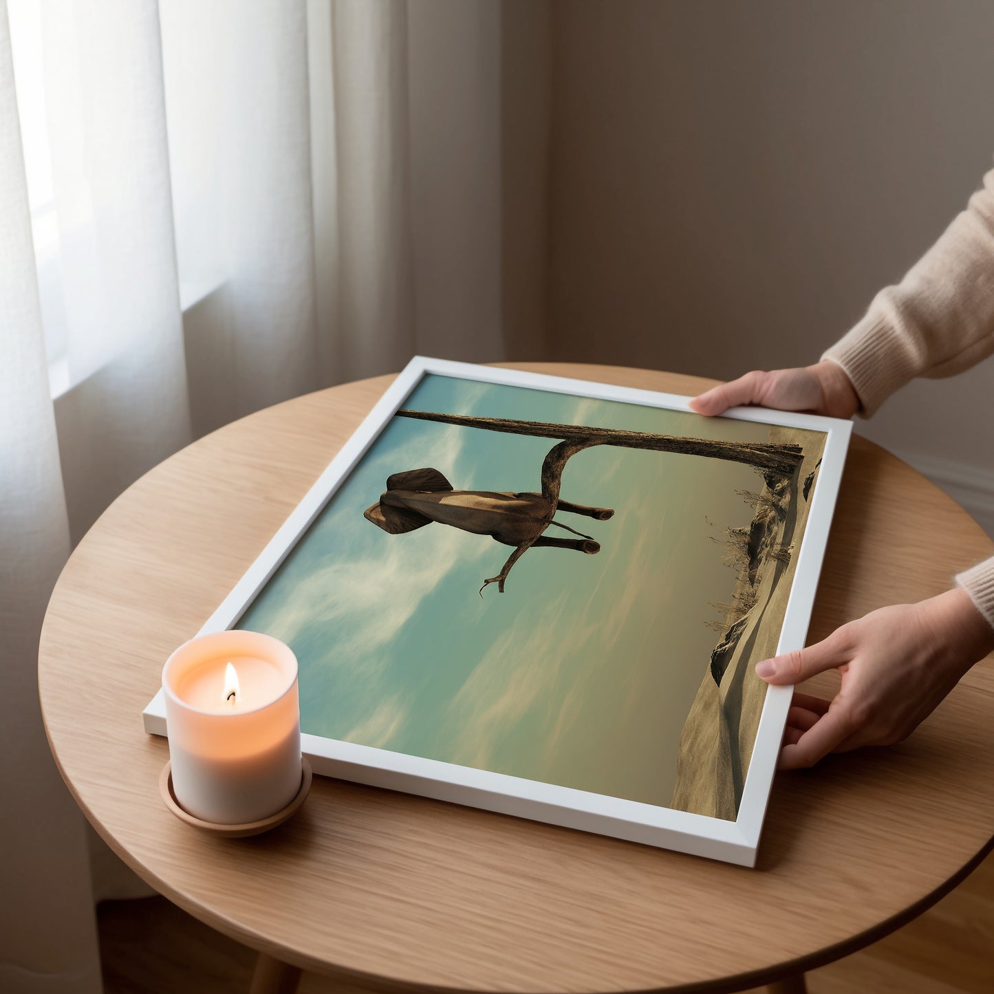 The Waiting Game – Surreal Elephant Art Poster