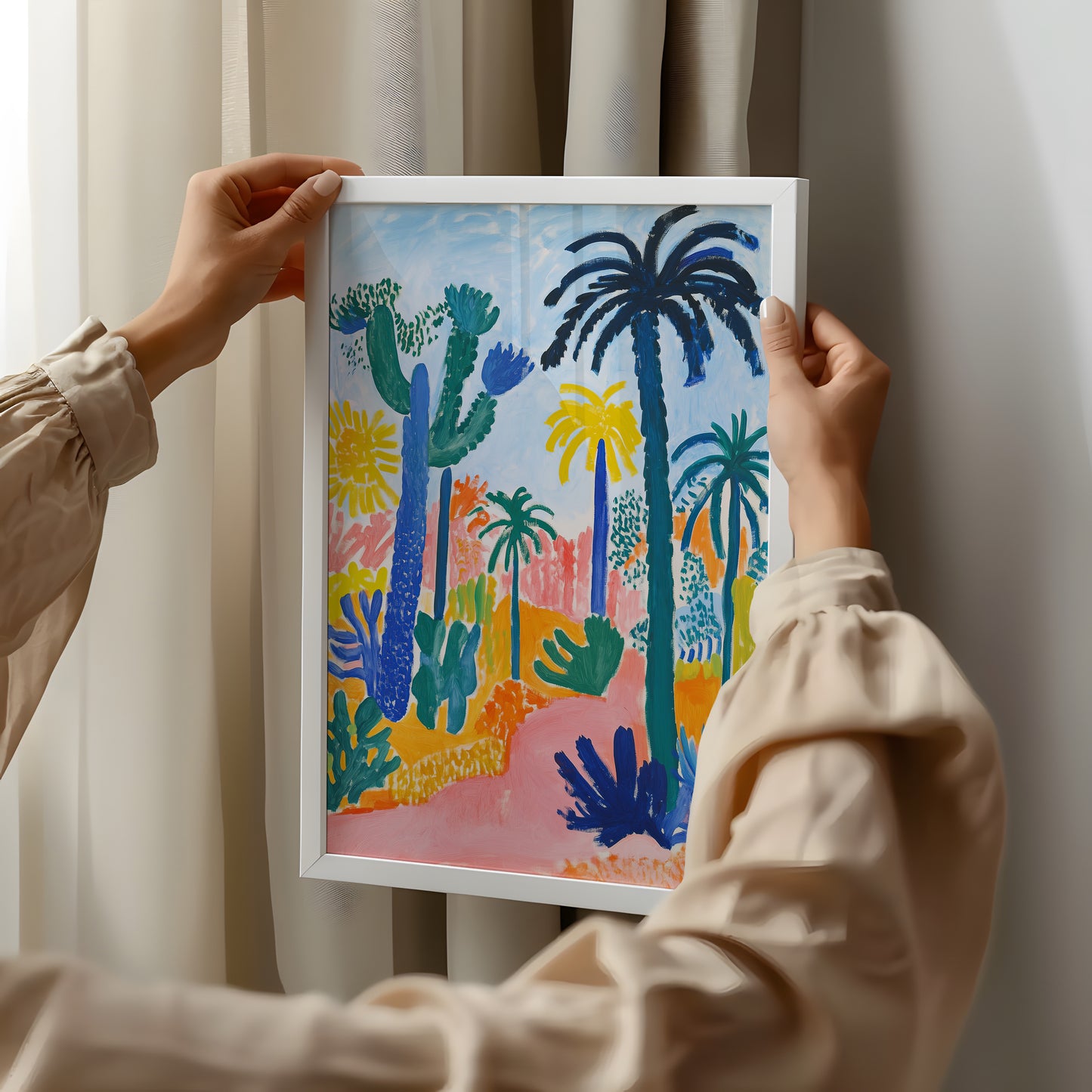 Tropical Oasis - Palm and Cactus