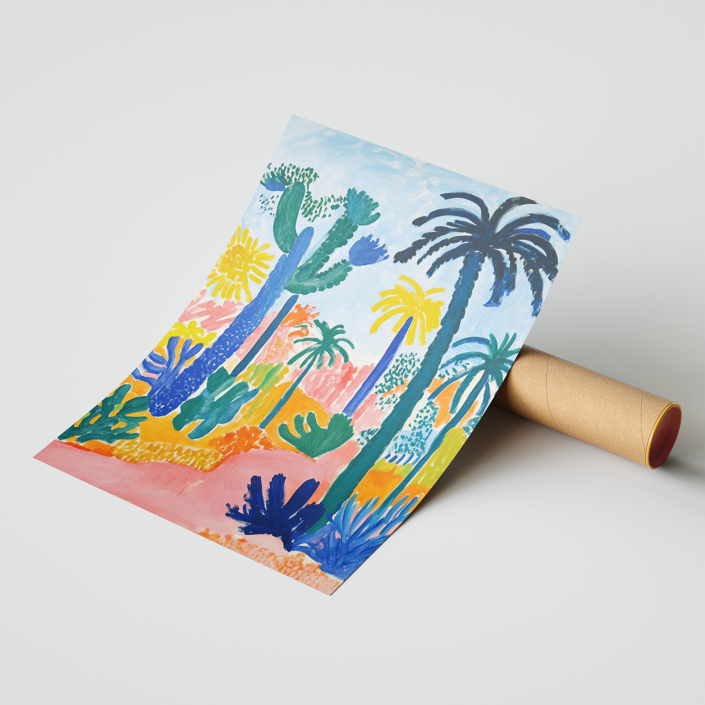 Tropical Oasis - Palm and Cactus