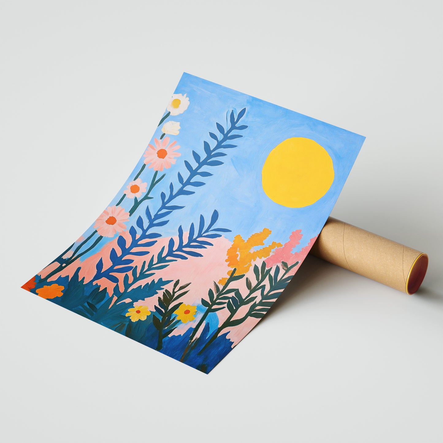 Sunset Meadow - Floral Silhouette