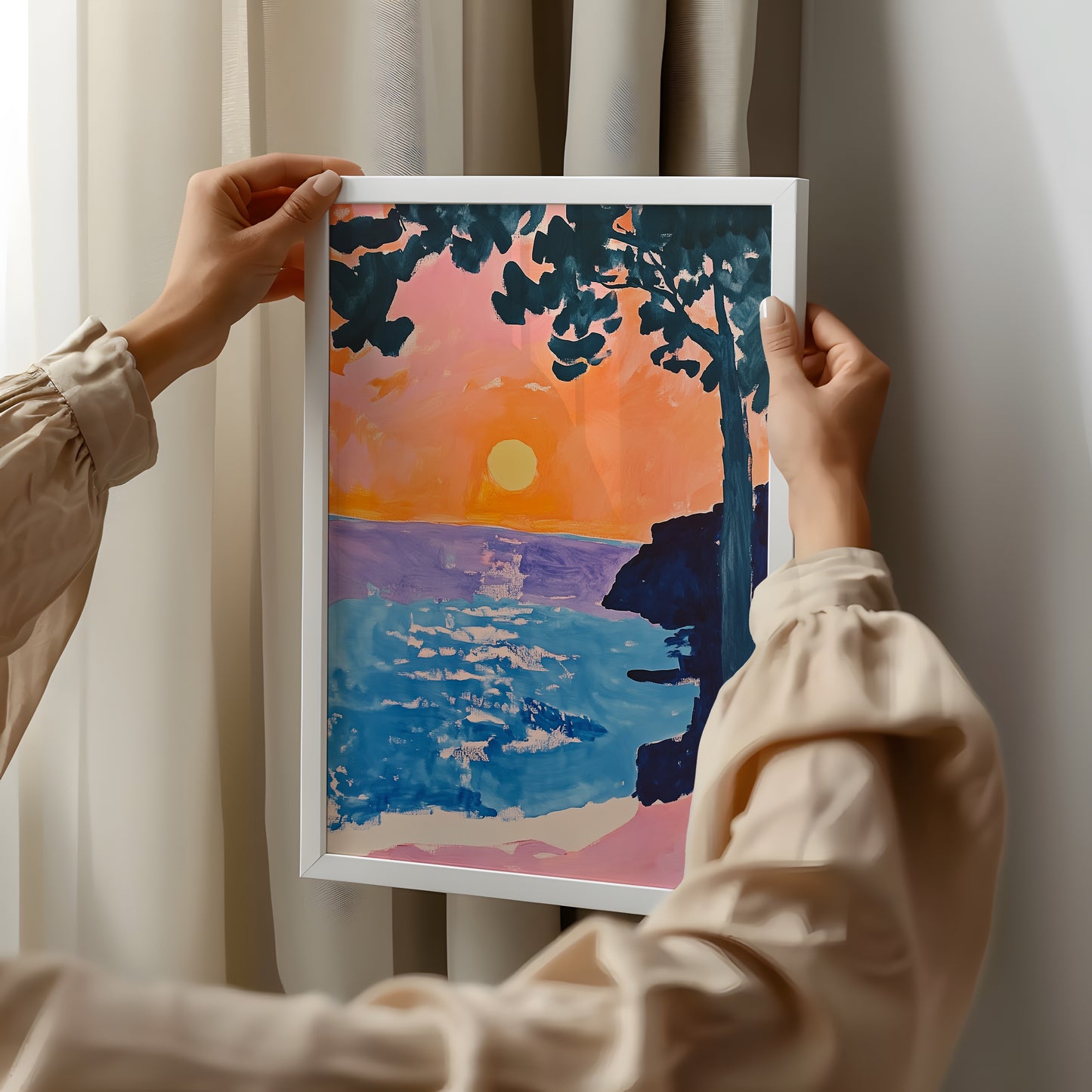 Coastal Sunset - Ocean Reflection