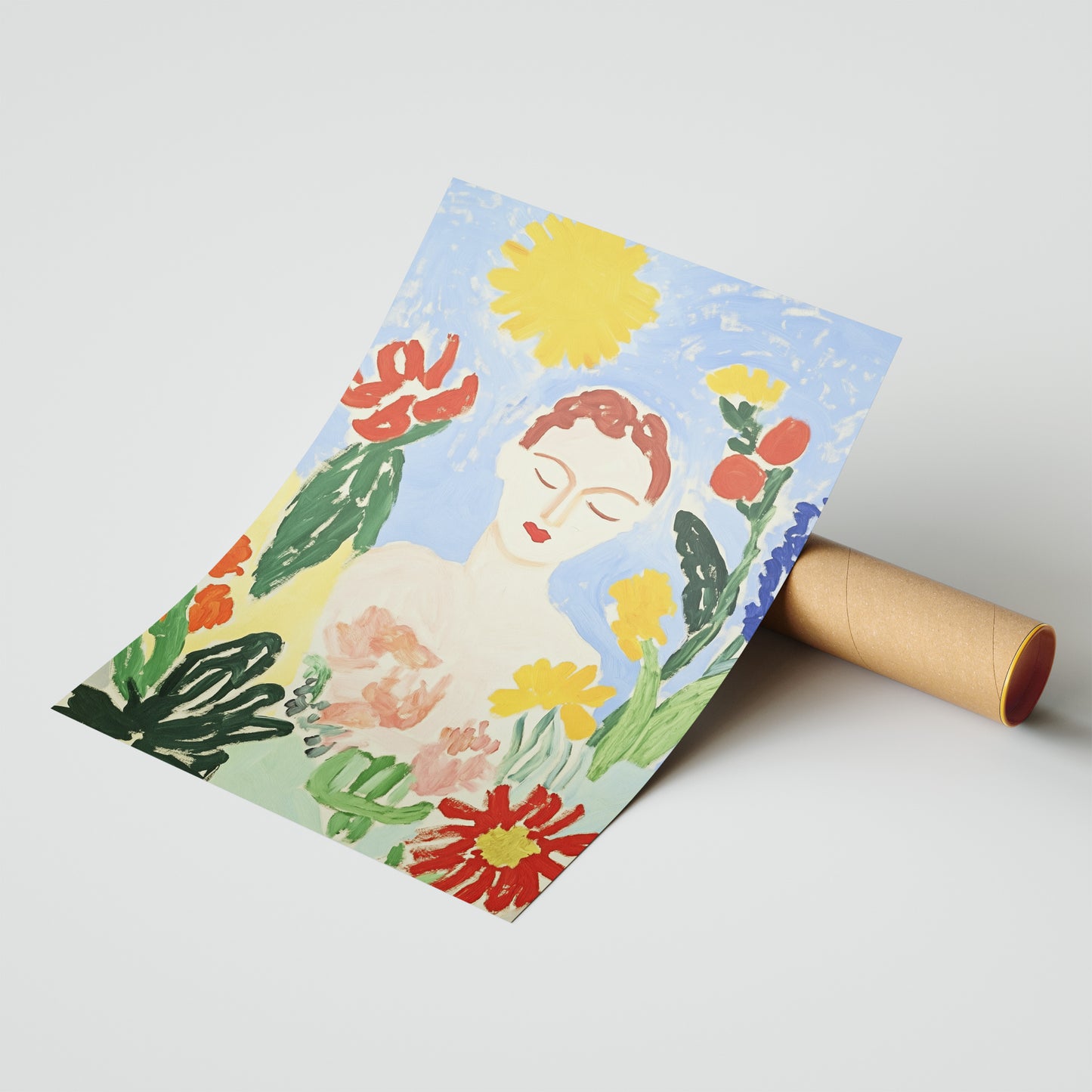 Sunlit Reverie - Post-Impressionist Figure in Bloom Poster