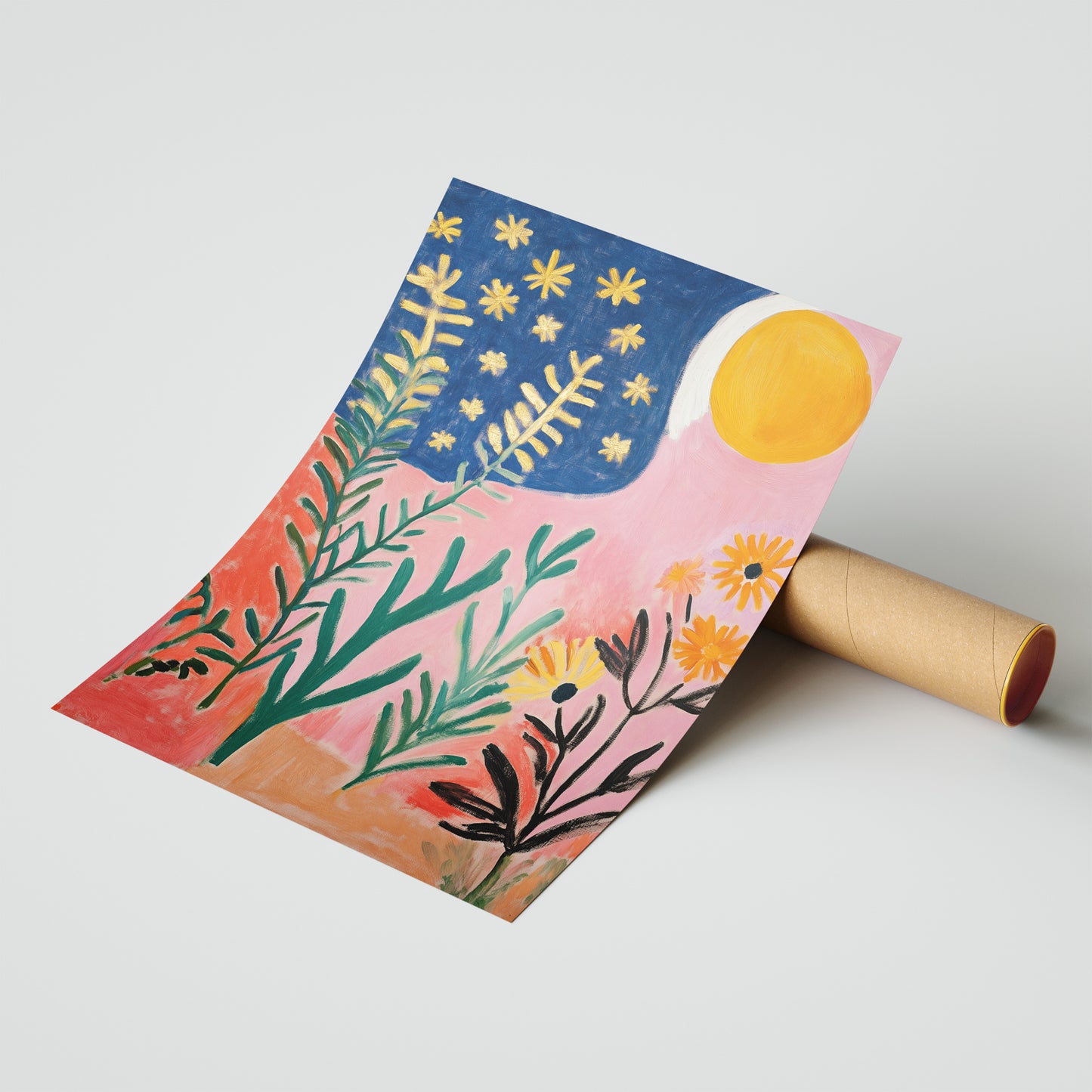 Day and Night Garden - Post-Impressionist Floral Poster
