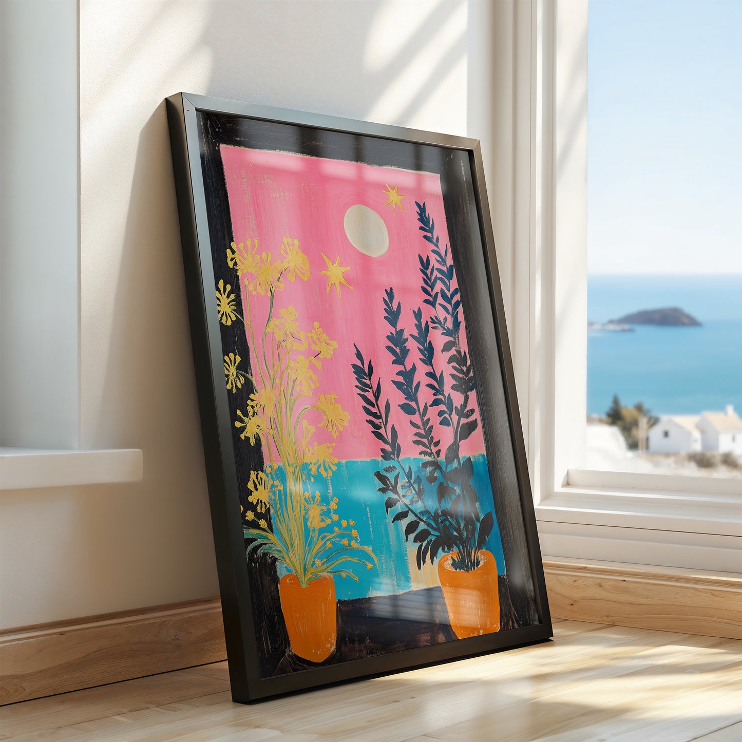 Moonlit Balcony - Post-Impressionist Still Life Poster