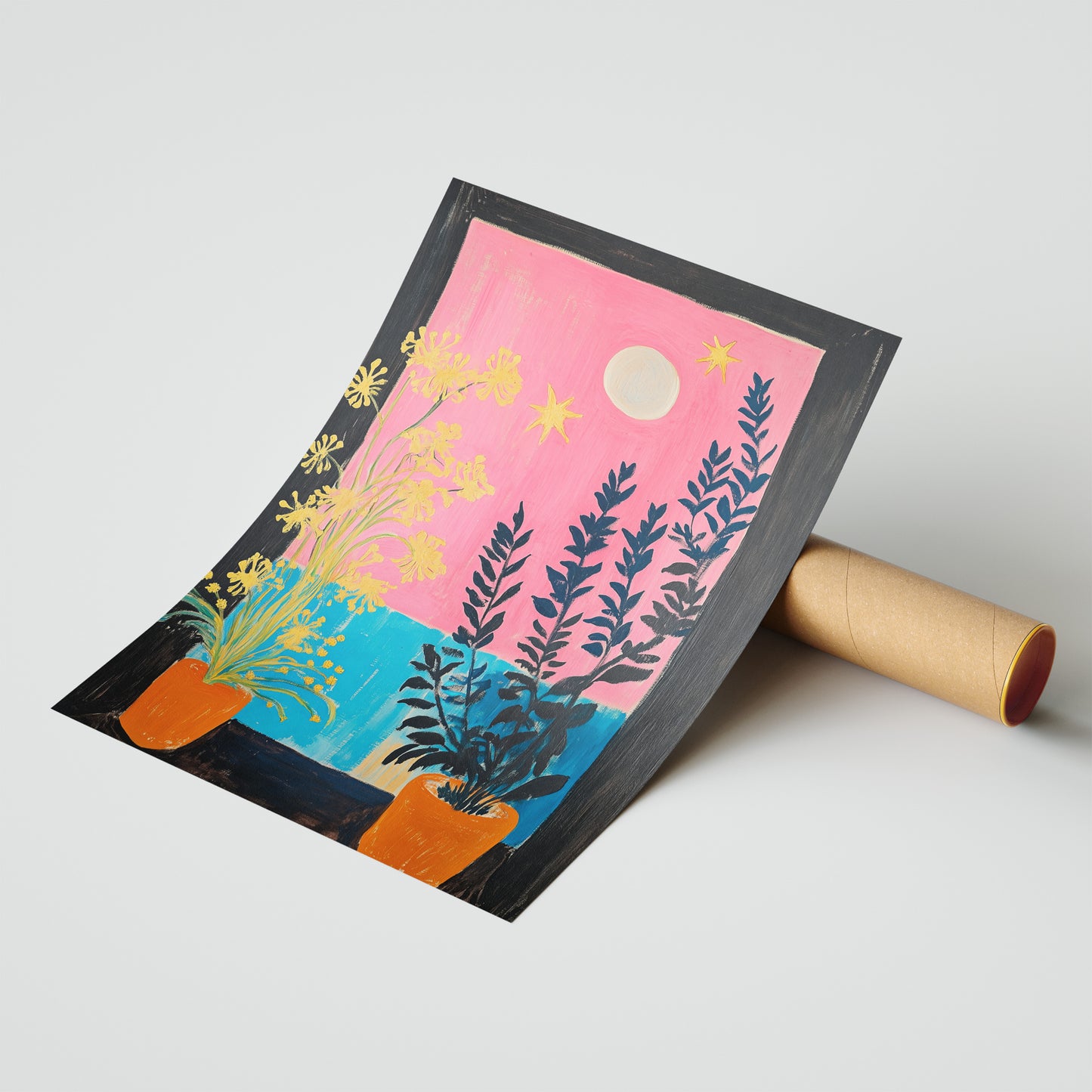 Moonlit Balcony - Post-Impressionist Still Life Poster