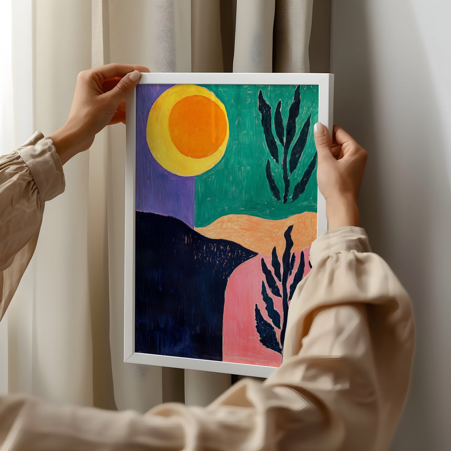 Abstract Color Shore - Post-Impressionist Landscape Poster