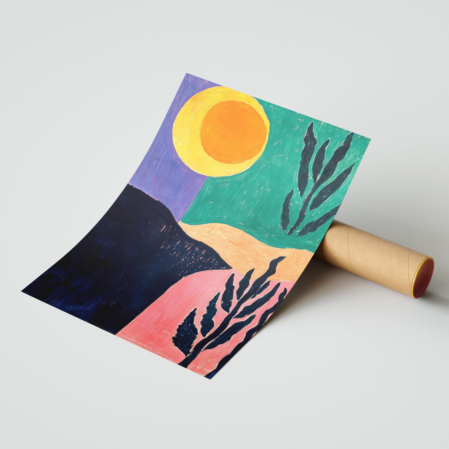 Abstract Color Shore - Post-Impressionist Landscape Poster