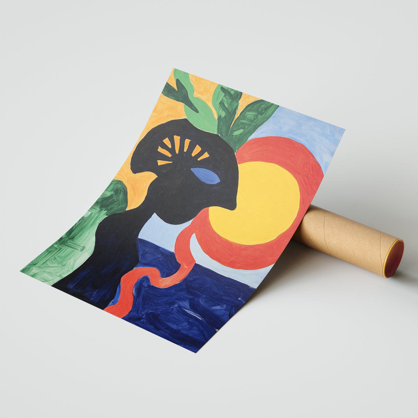 The Sun's Profile - Abstract Post-Impressionist Portrait