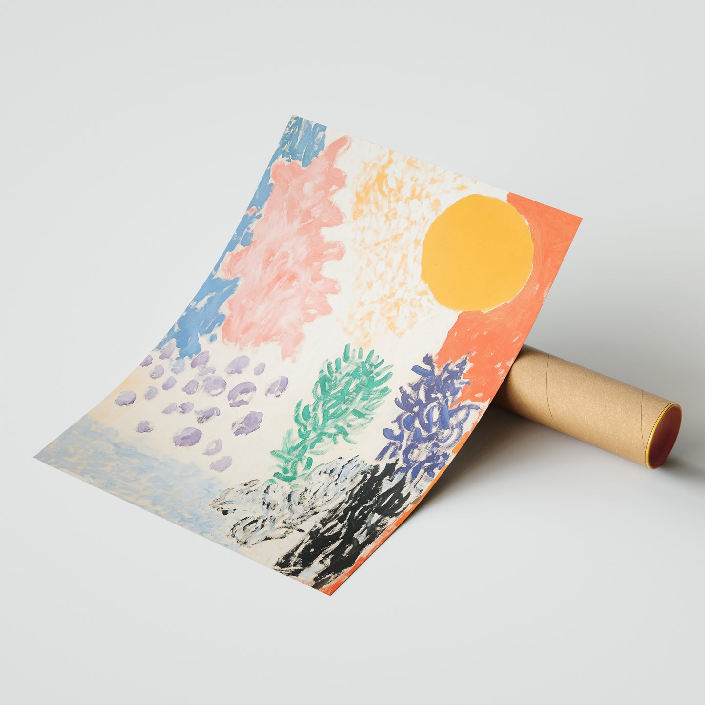 Sunburst Abstract - Post-Impressionist Horizon Poster