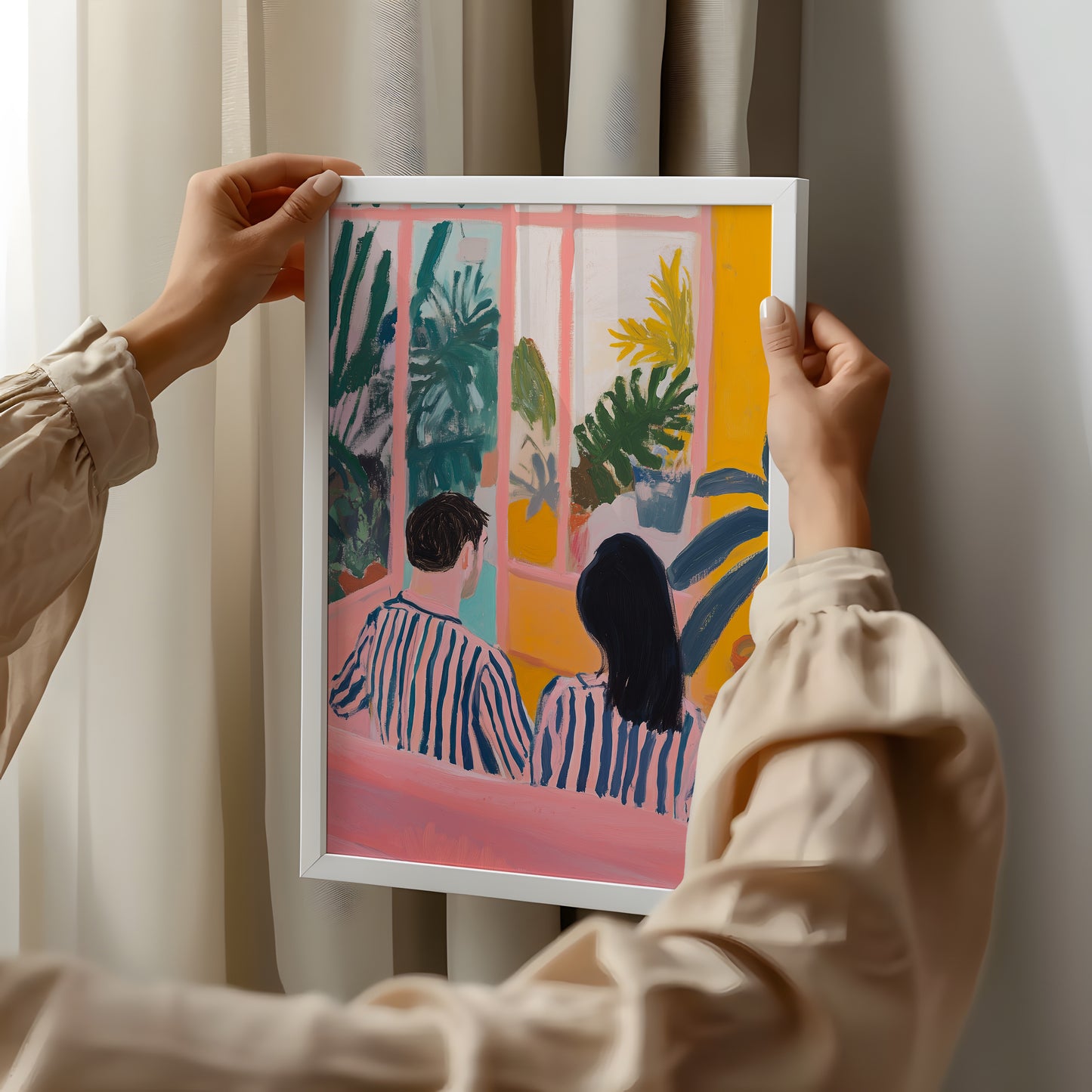 Window to the Garden - Post-Impressionist Couple Art Print