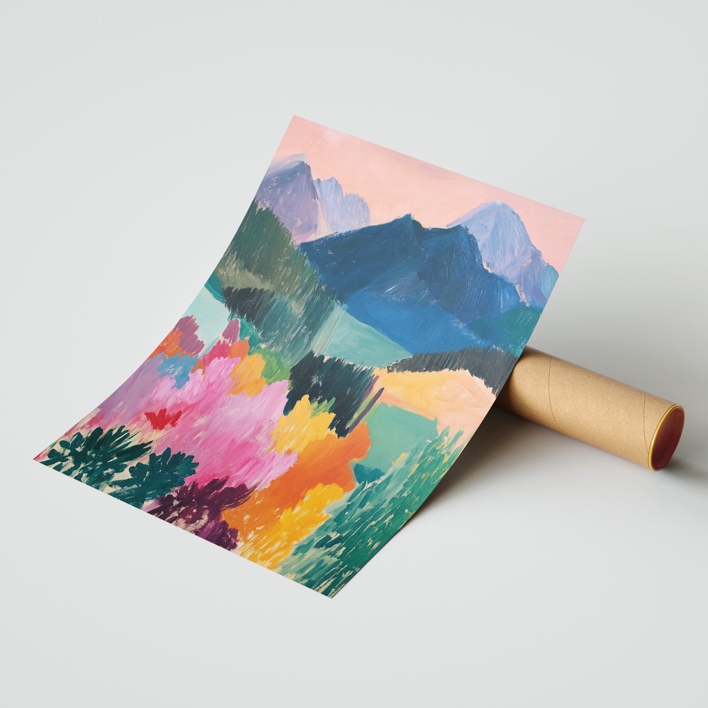 Alpine Glow - Abstract Mountain Landscape Poster