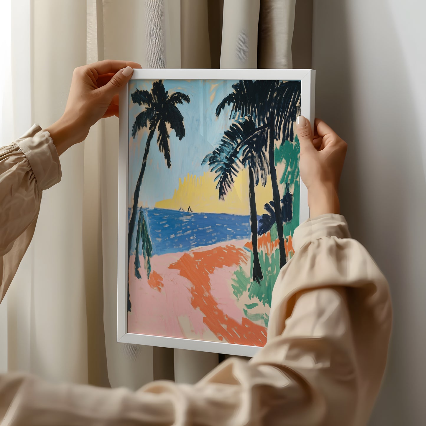 Sunset Beach - Post-Impressionist Coastal Landscape