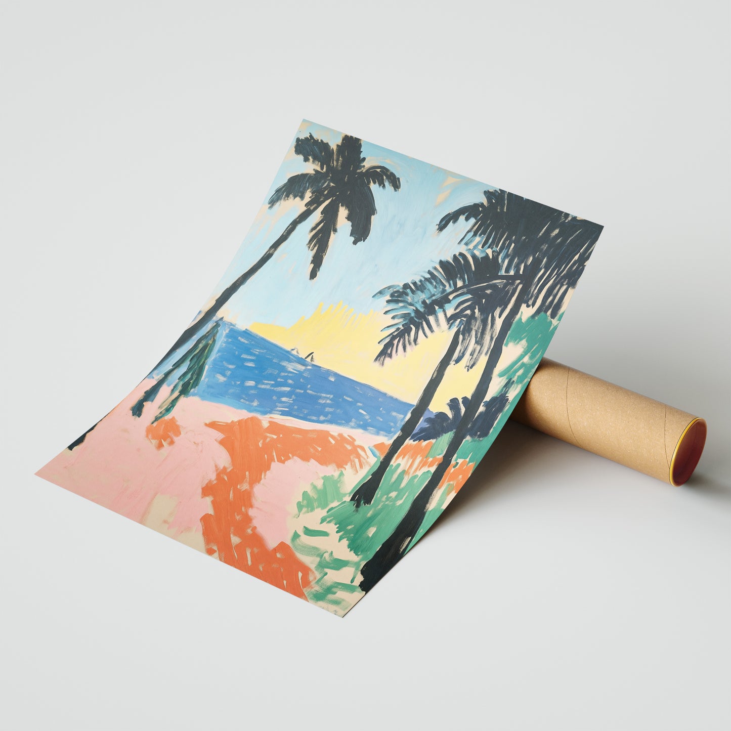 Sunset Beach - Post-Impressionist Coastal Landscape