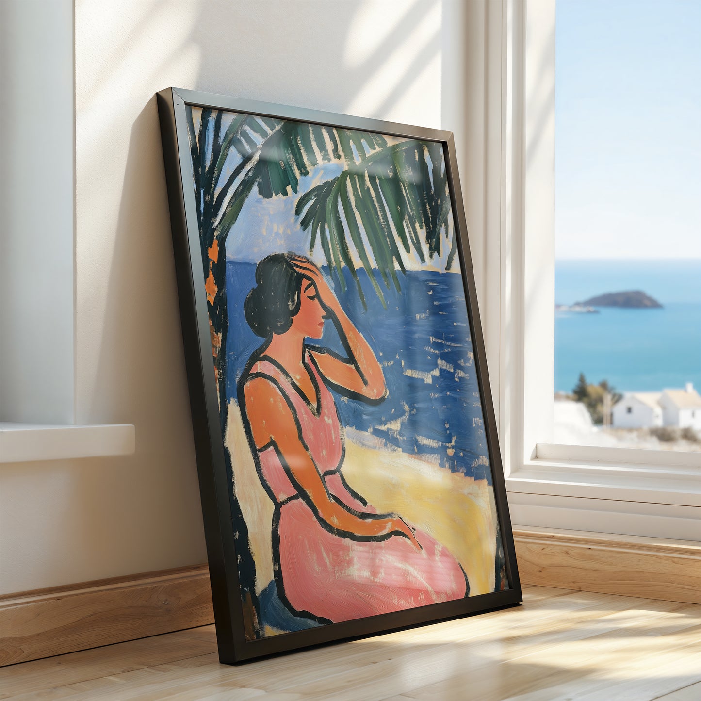 Shoreline Contemplation - Post-Impressionist Figure Poster