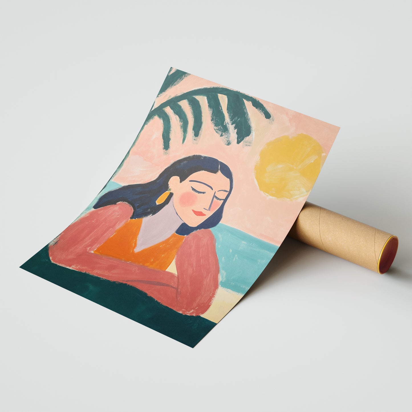 Seaside Reverie - Post-Impressionist Portrait Poster