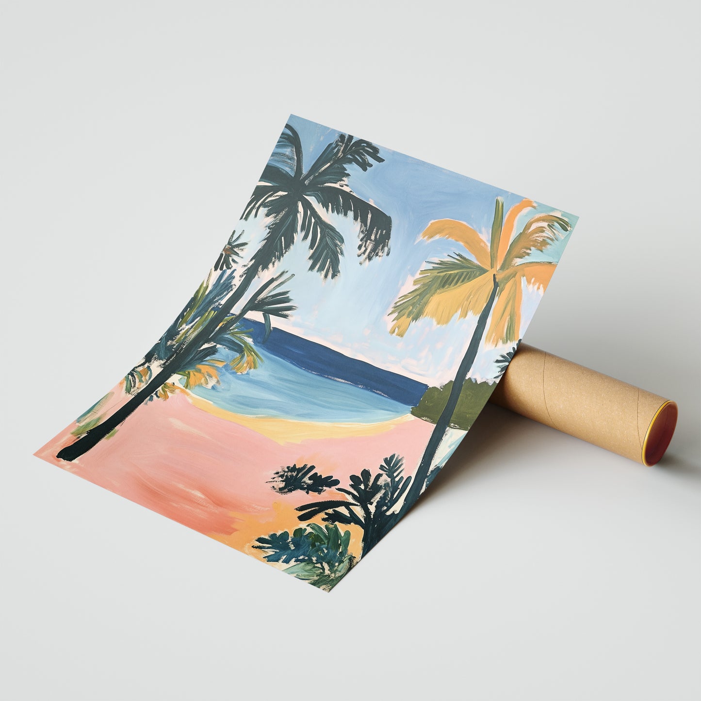 Tropical Twilight - Post-Impressionist Coastal Landscape