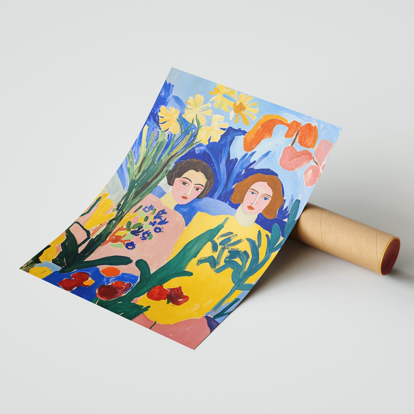 Garden Whispers - Post-Impressionist Figures in Bloom Poster