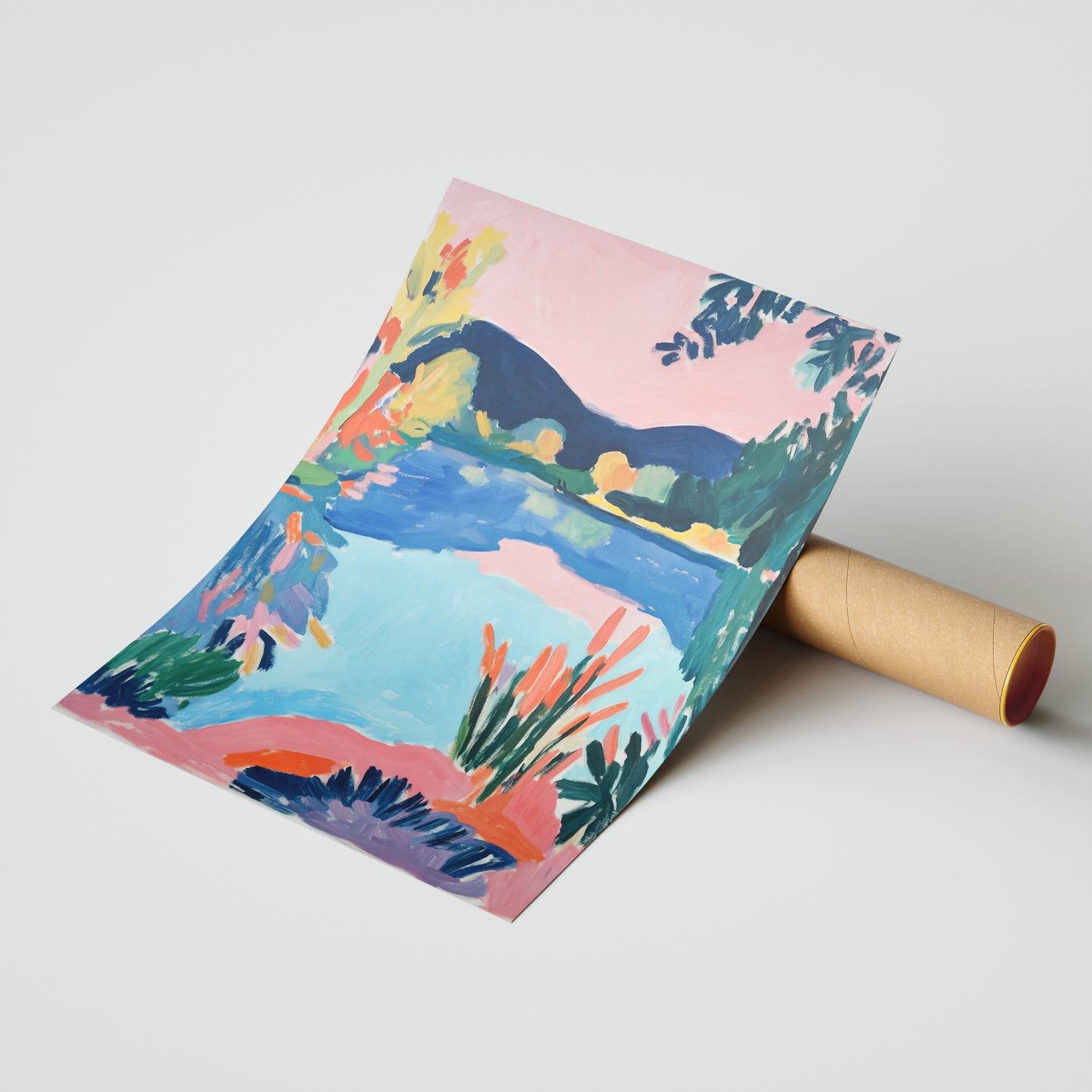 Tranquil Shores: Pastel Reverie at the Lake