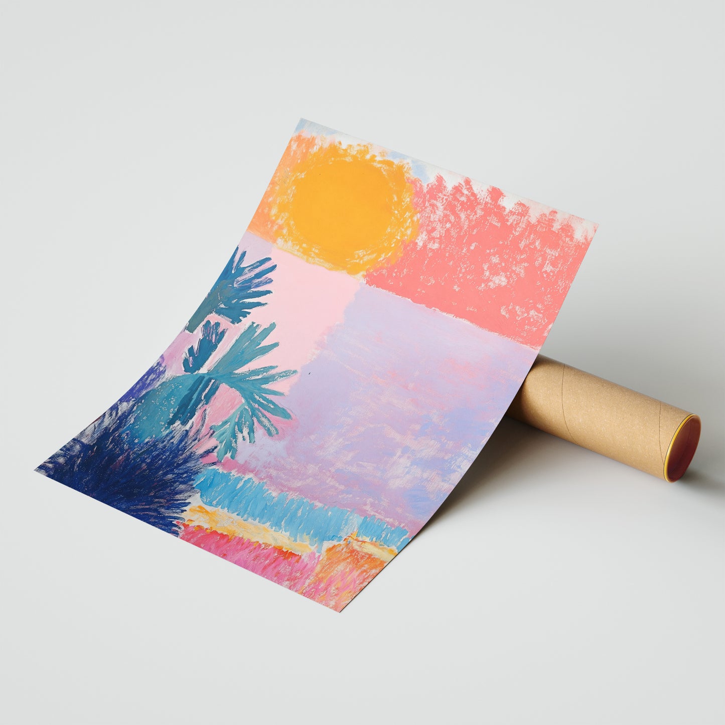 Pastel Reverie: Abstract Sunset Lagoon