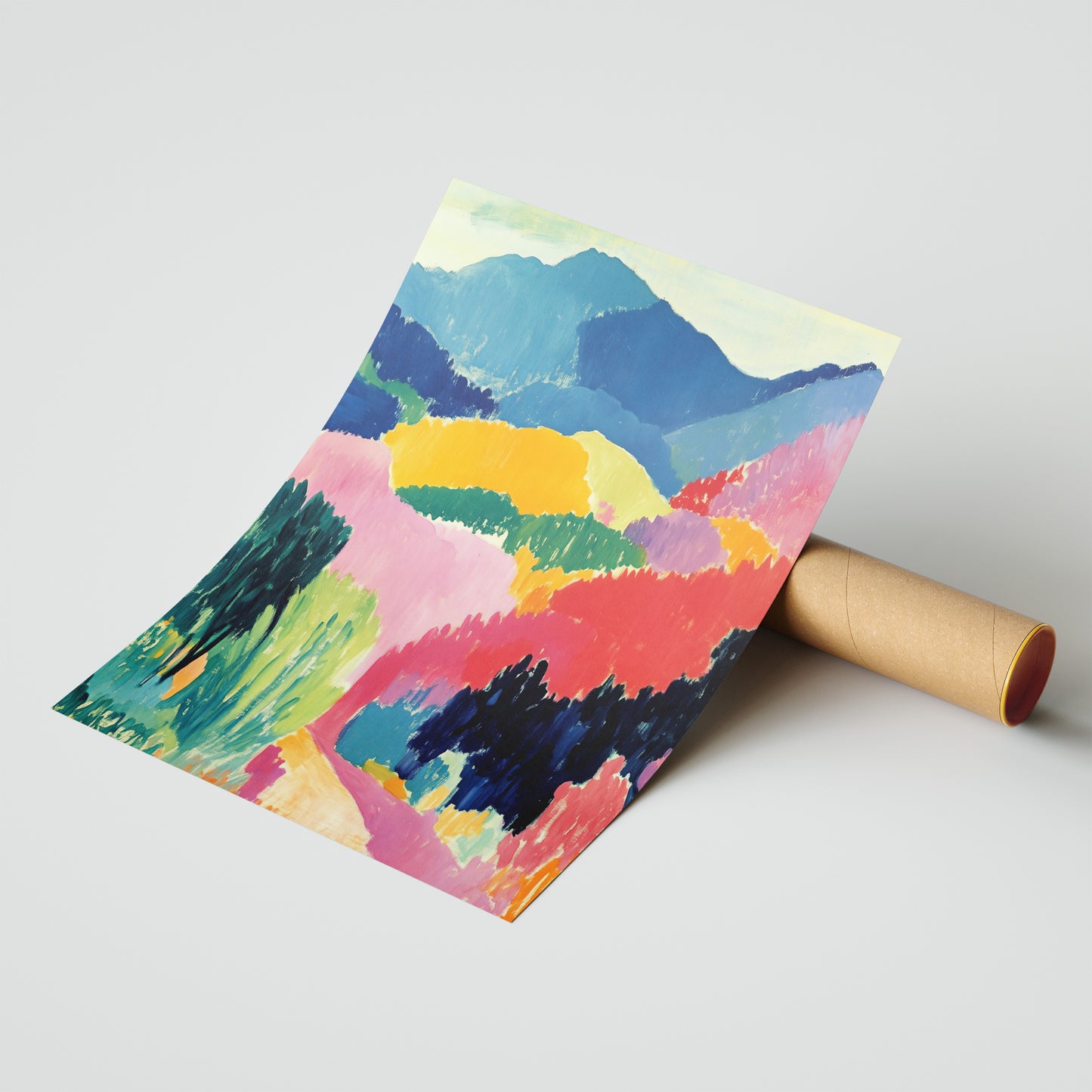 Rainbow Valleys: Abstract Hillside Serenity