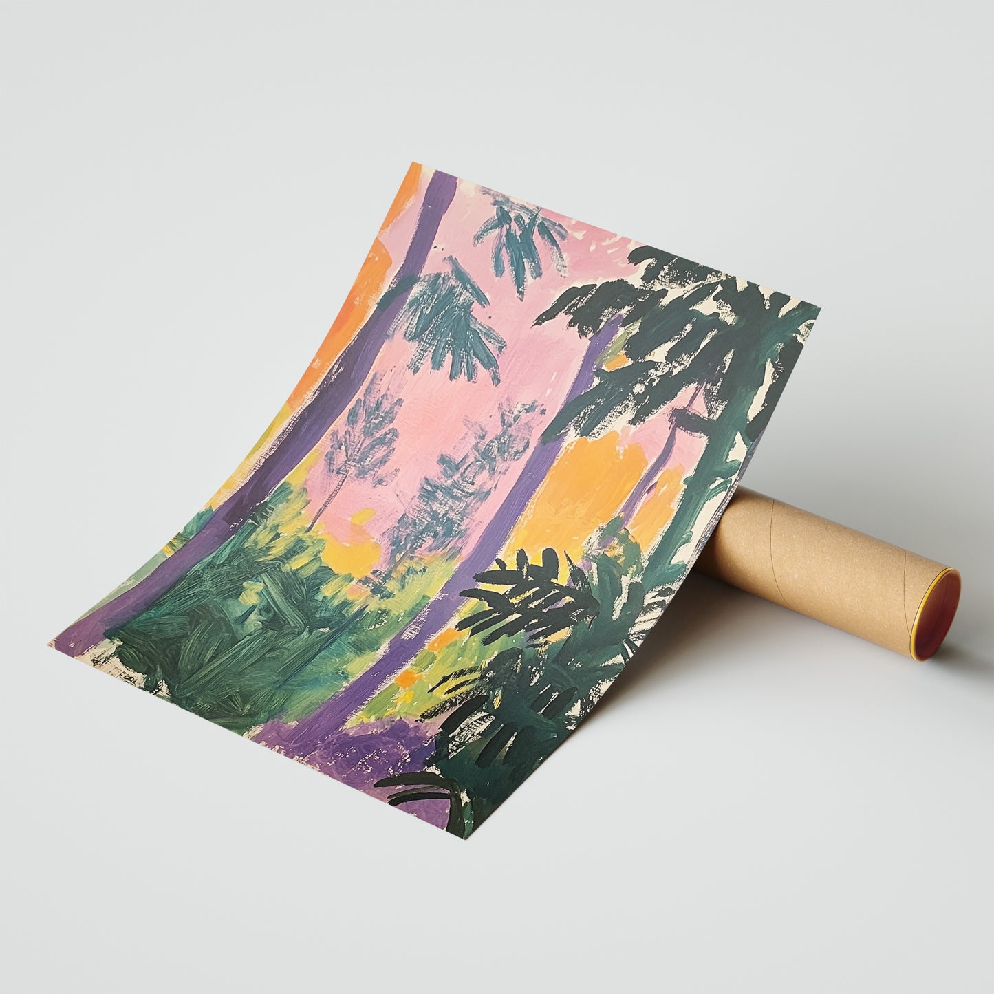 Tropical Sundown: Palm Dream Abstract