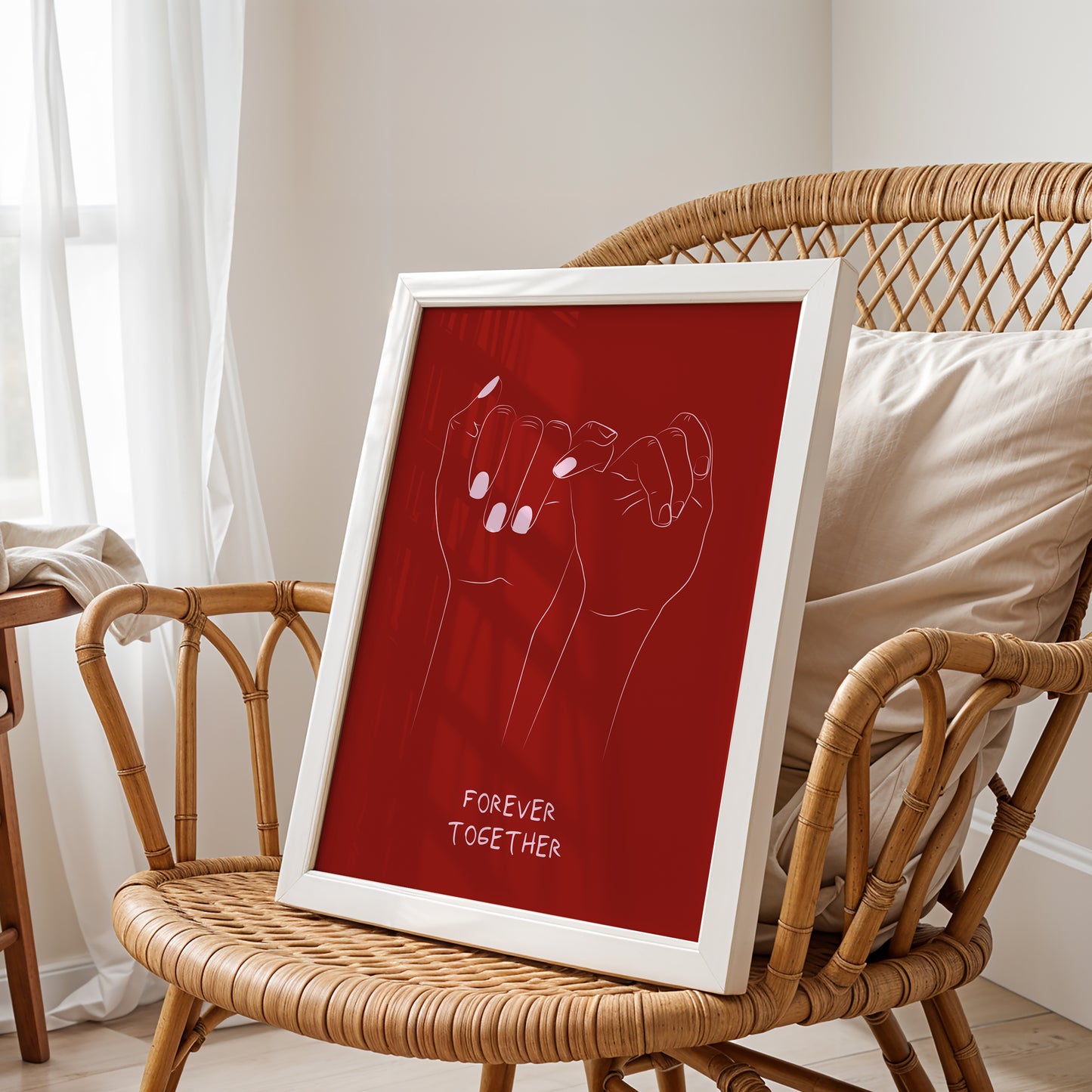 The Pinky Promise: Minimalist Line Art Poster