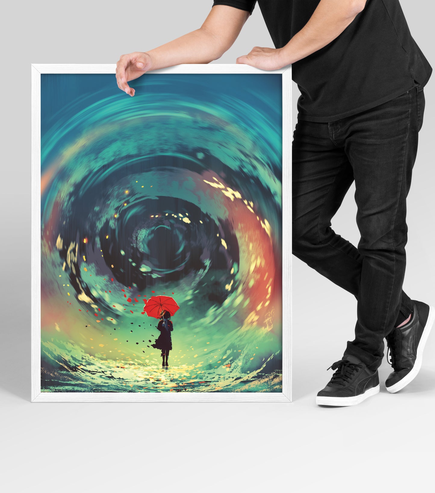 Whirl of Wonder – Girl with Red Umbrella
