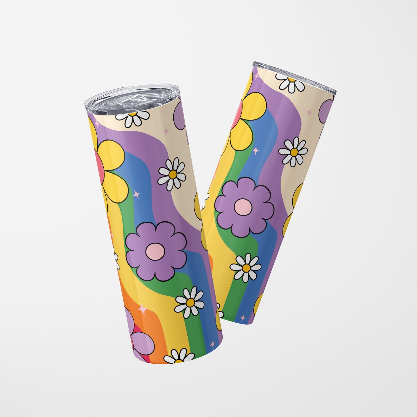 Stainless Steel Tumbler - Floral & Smiley Designs