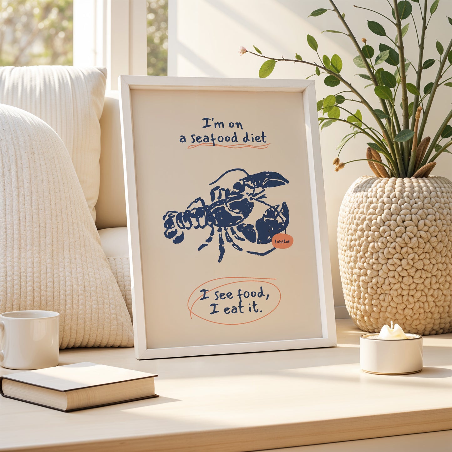 Seafood Diet – Funny Lobster Art Poster