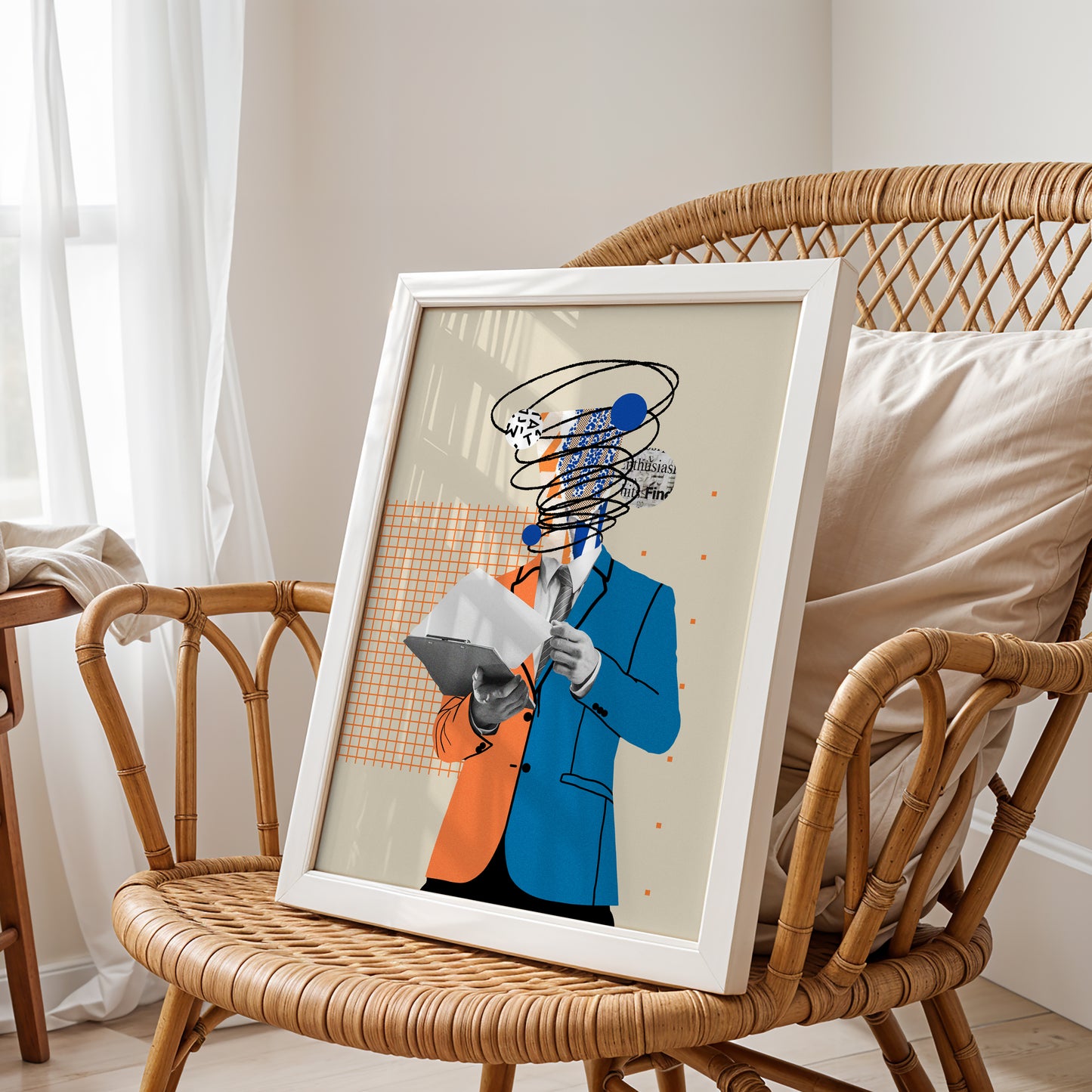 Chaos of Thought: Abstract Business Mind Art Poster