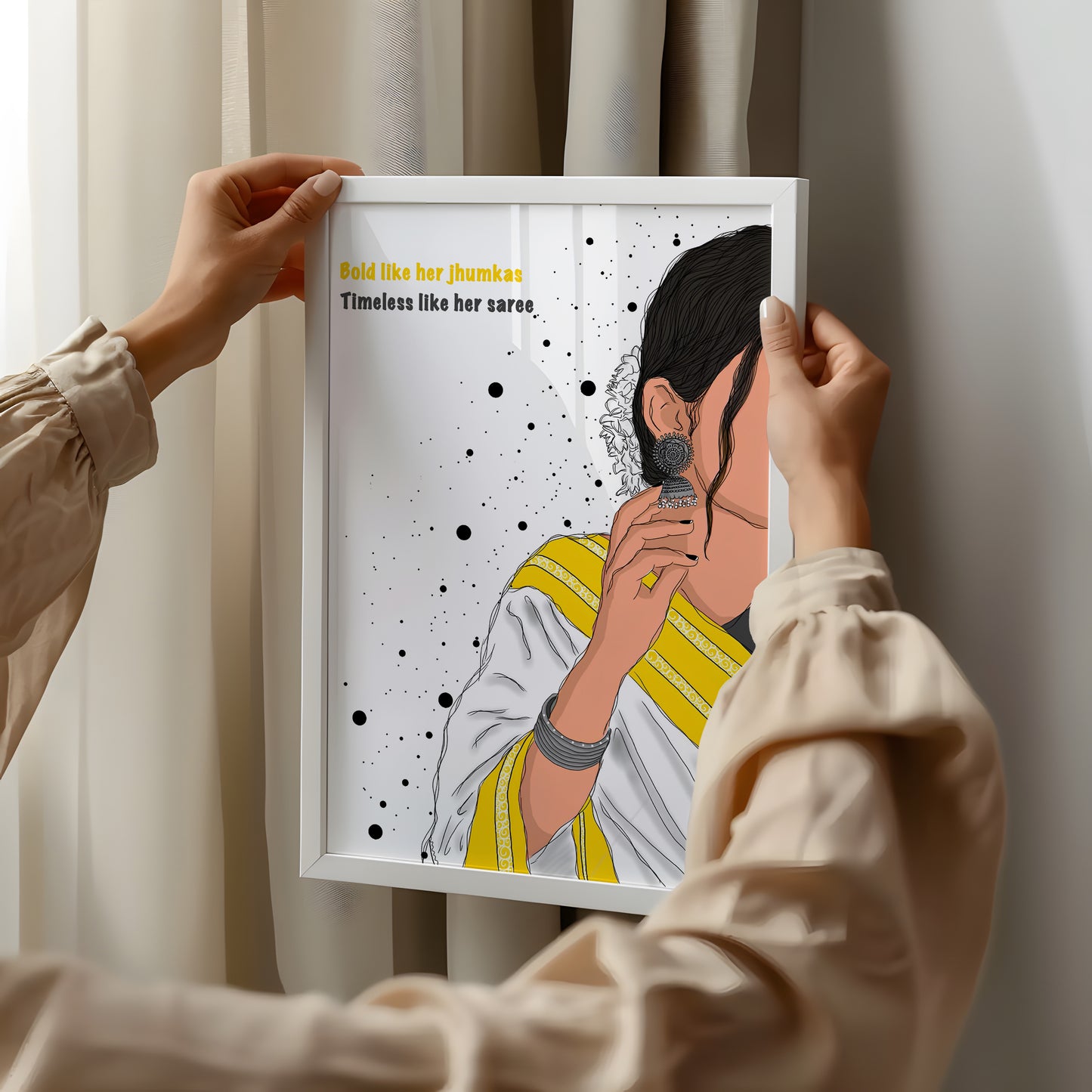 Bold Like Her Jhumkas – Poster for the Modern Desi Soul