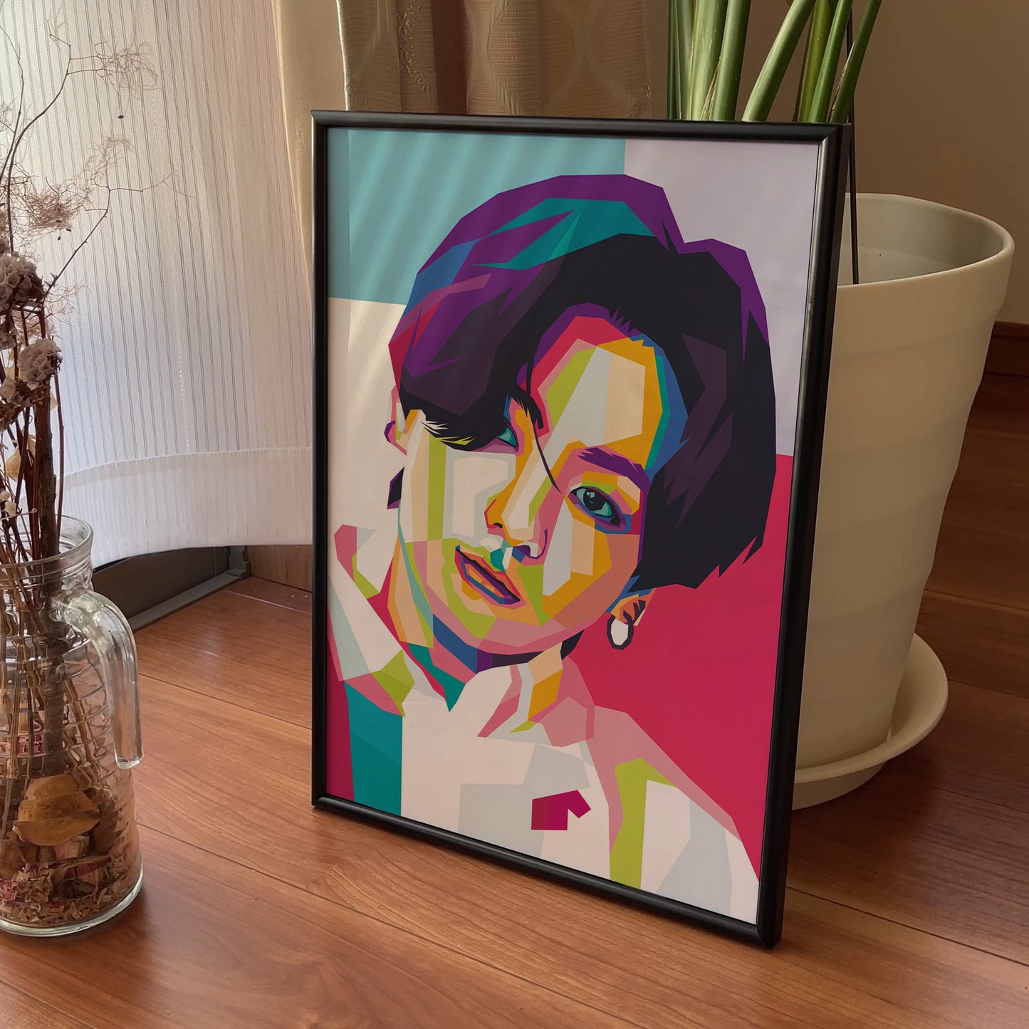 Jungkook Pop Art Poster | BTS K-Pop Geometric Wall Art