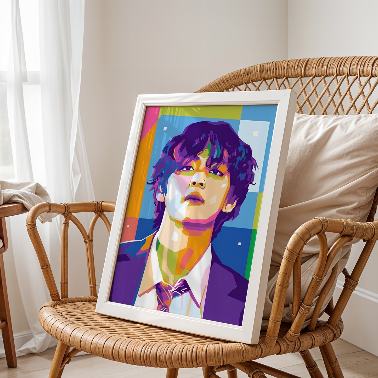 BTS Kim Taehyung Geometric Wall Art | K-Pop Home Decor