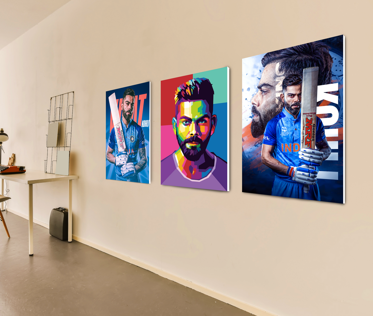 King Kohli Wall (Set of 3 Posters)