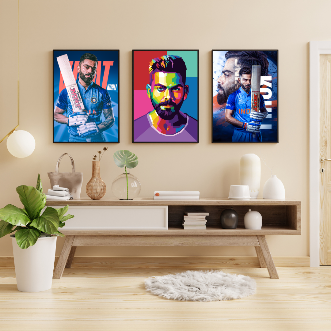 King Kohli Wall (Set of 3 Posters)
